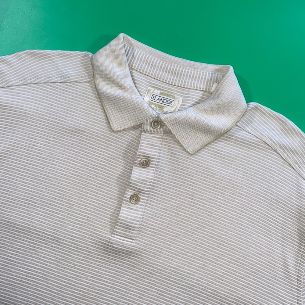Islander Men's Polo Shirt XL Striped Short Sleeve Casual Golf‎ Preppy